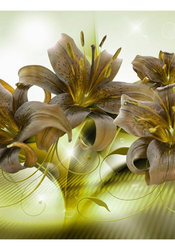 ARTGEIST fototapet - Ecstatic Green, smukke elastiske blomster (flere strrelser)