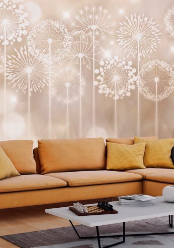 ARTGEIST fototapet - Radiant Flowers, idylliske blomster p beige baggrund (flere strrelser)