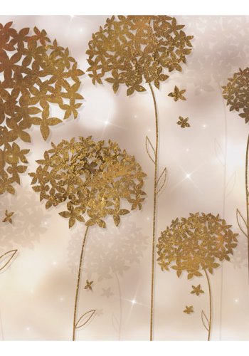 ARTGEIST fototapet - Golden Garden, moderne blomster i metal look (flere strrelser)