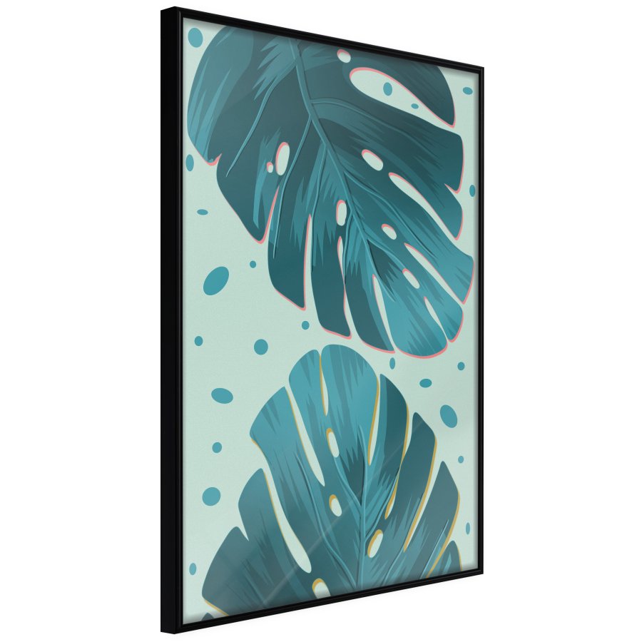 ARTGEIST Plakat med ramme - Pastel Monstera Leaves