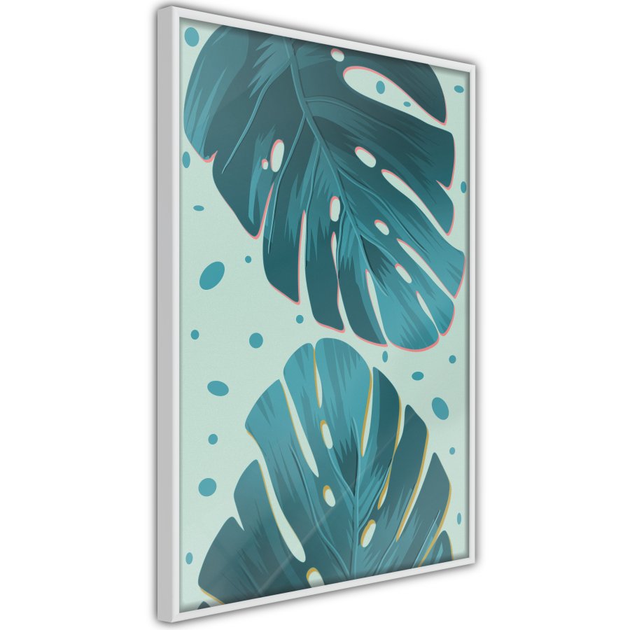 ARTGEIST Plakat med ramme - Pastel Monstera Leaves