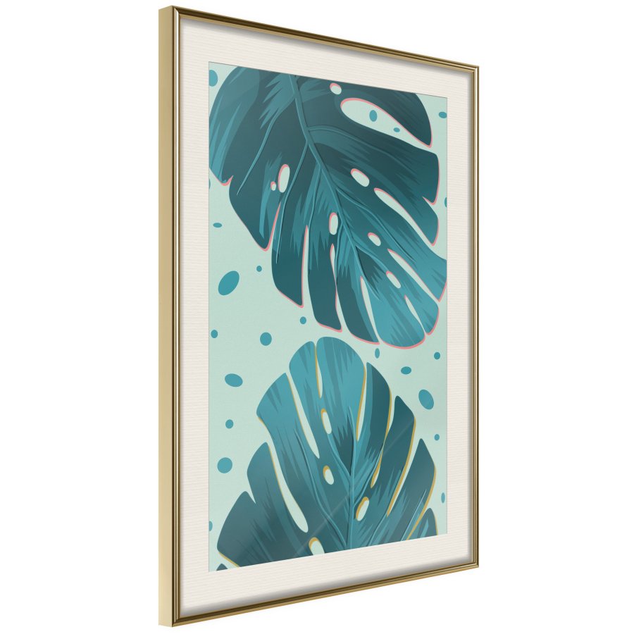 ARTGEIST Plakat med ramme - Pastel Monstera Leaves
