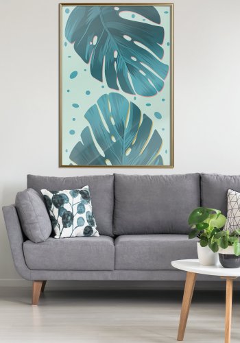 ARTGEIST Plakat med ramme - Pastel Monstera Leaves