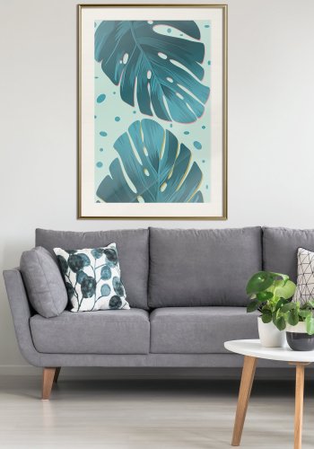 ARTGEIST Plakat med ramme - Pastel Monstera Leaves