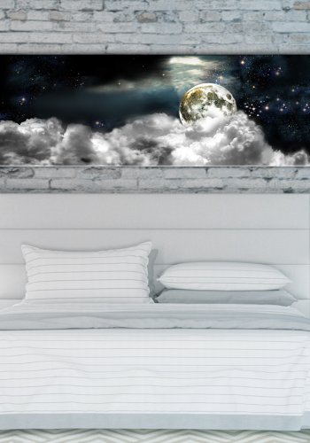ARTGEIST Moon in the Clouds - Billede af mnen gemt i skyer trykt p lrred - Flere strrelser