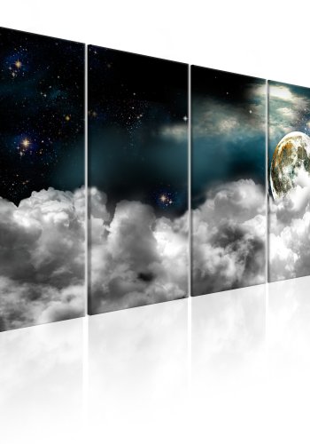 ARTGEIST Moon in the Clouds I - Billede af mnen gemt i skyer trykt p lrred - Flere strrelser