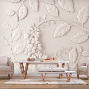 ARTGEIST Fototapet - Paper Flowers (Cream Blomster i papir (flere strrelser)