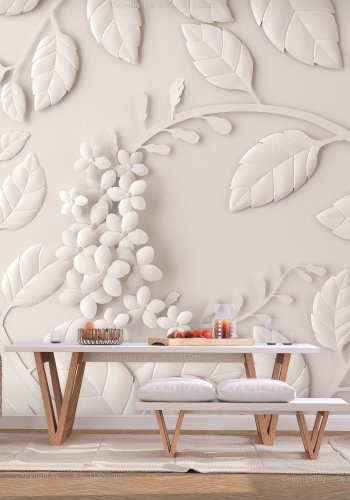 ARTGEIST Fototapet - Paper Flowers (Cream Blomster i papir (flere strrelser)