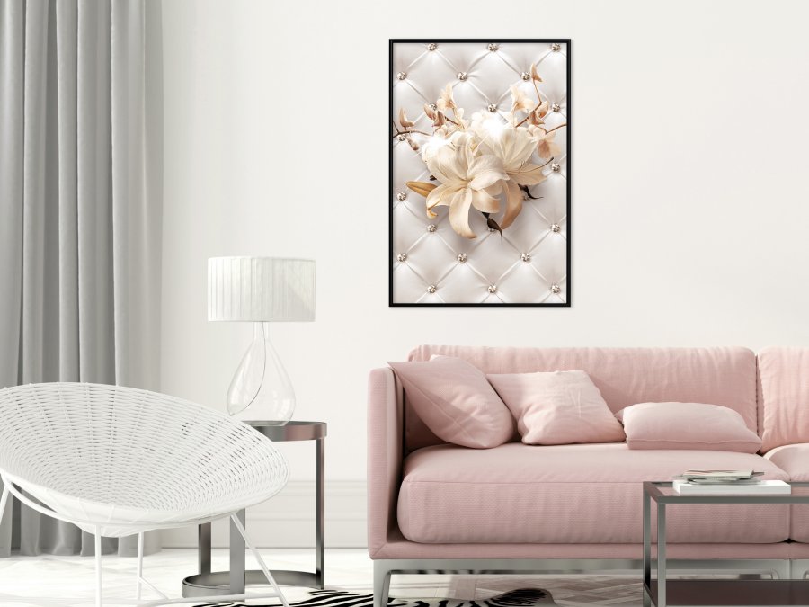 ARTGEIST Plakat med ramme - Lilies on Leather Upholstery
