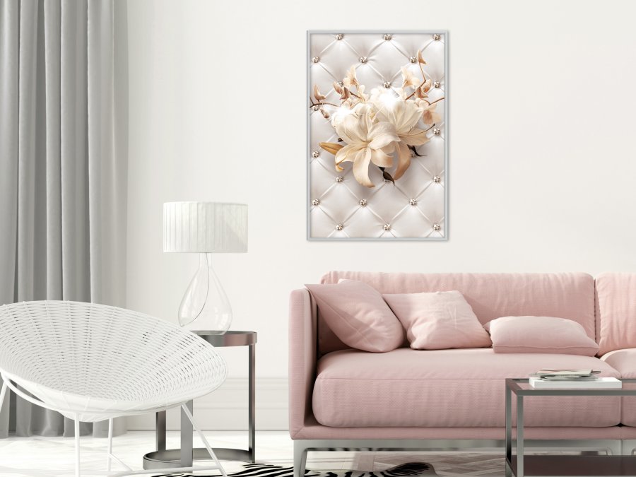 ARTGEIST Plakat med ramme - Lilies on Leather Upholstery