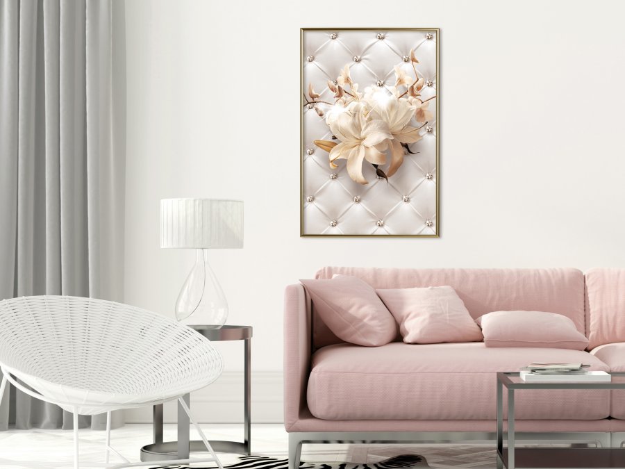 ARTGEIST Plakat med ramme - Lilies on Leather Upholstery