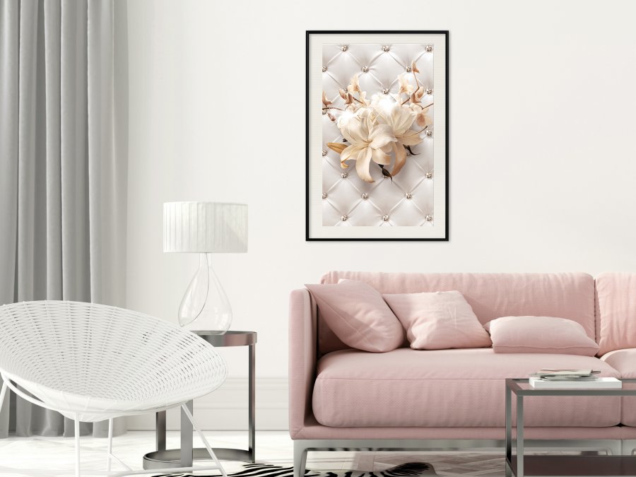 ARTGEIST Plakat med ramme - Lilies on Leather Upholstery