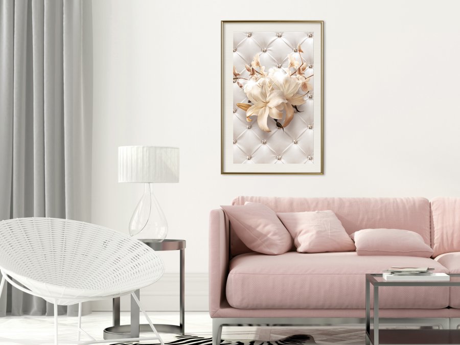 ARTGEIST Plakat med ramme - Lilies on Leather Upholstery