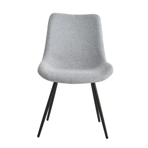 NORDLYS Koge spisebordsstolen - gr stof og sort metal