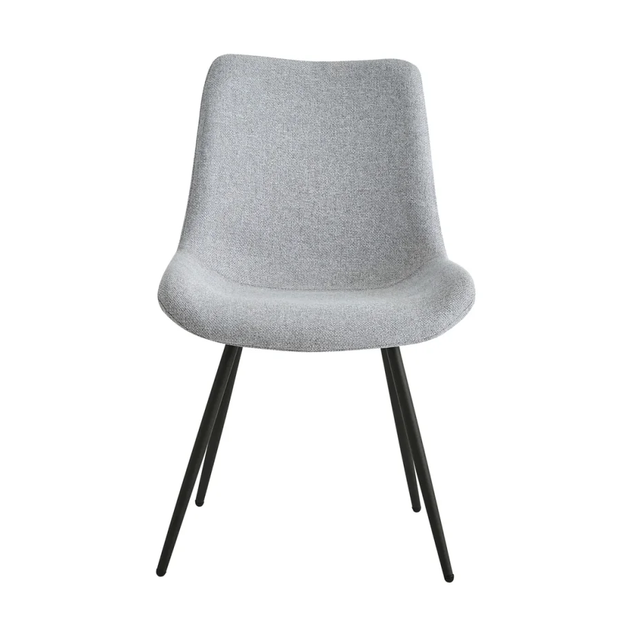 NORDLYS Koge spisebordsstolen - gr stof og sort metal
