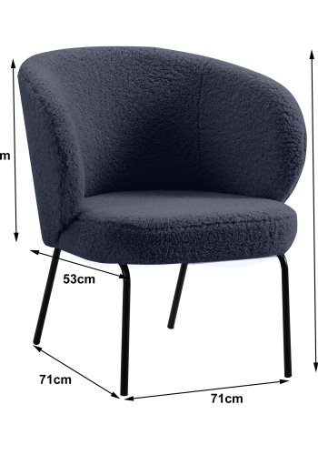 NORDLYS Bergen lnestol - gr uld og sort metal