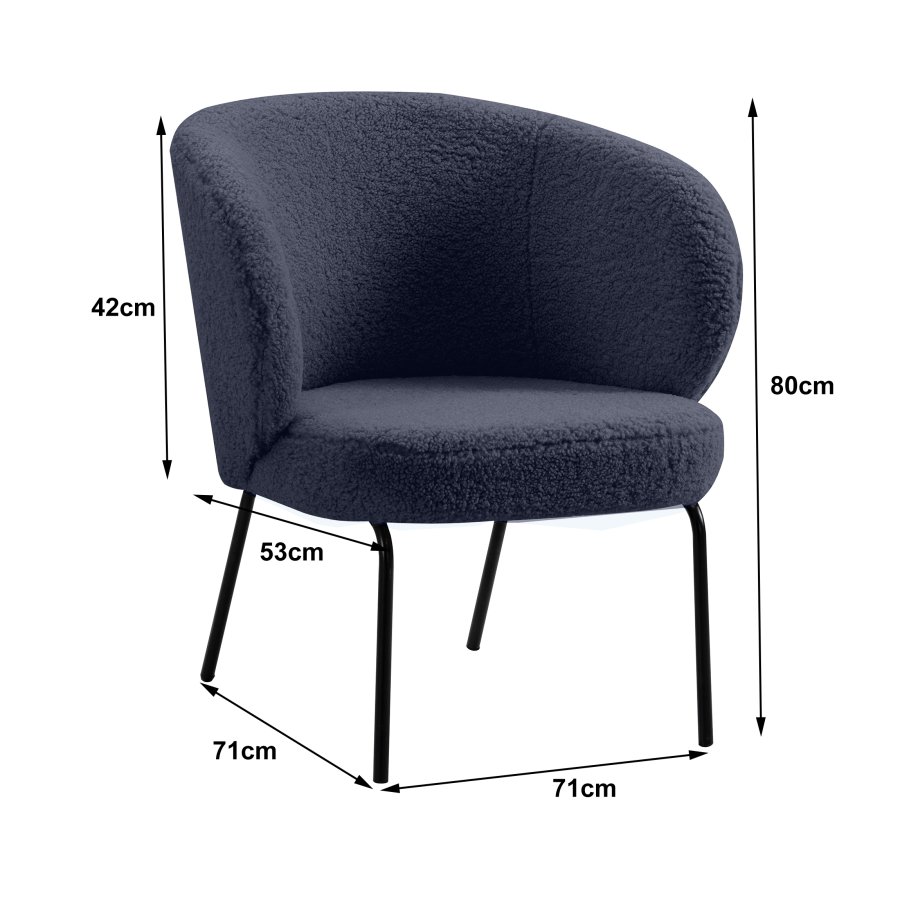 NORDLYS Bergen lnestol - gr uld og sort metal