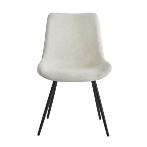 NORDLYS Koge spisebordsstolen - beige stof og sort metal