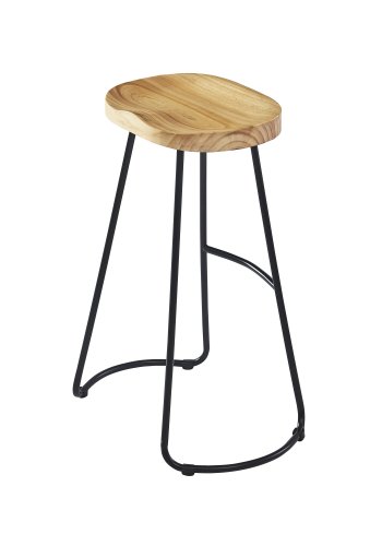 NORDLYS Tabnikko-Gris barstol, m. fodsttte - asketr og sort metal