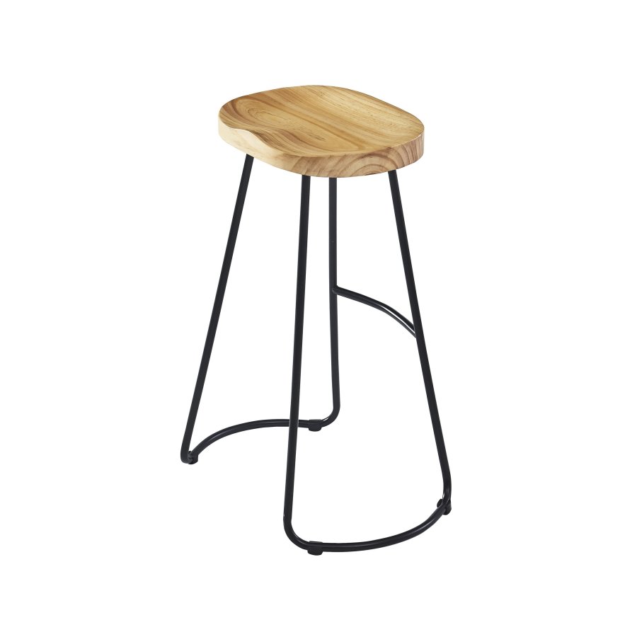 NORDLYS Tabnikko-Gris barstol, m. fodsttte - asketr og sort metal