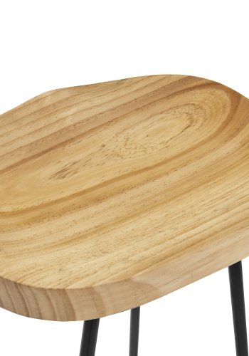 NORDLYS Tabnikko-Gris barstol, m. fodsttte - asketr og sort metal