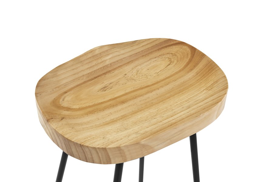 NORDLYS Tabnikko-Gris barstol, m. fodsttte - asketr og sort metal