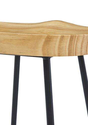 NORDLYS Tabnikko-Gris barstol, m. fodsttte - asketr og sort metal