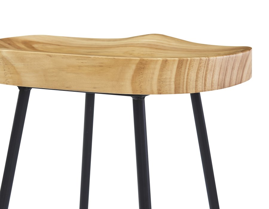 NORDLYS Tabnikko-Gris barstol, m. fodsttte - asketr og sort metal