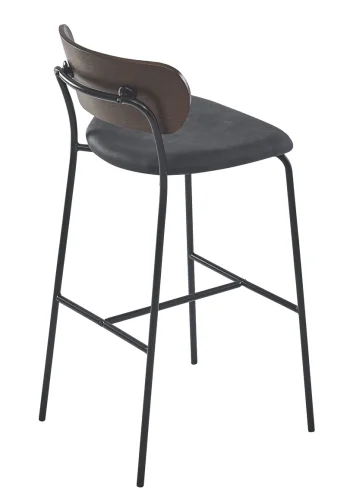 NORDLYS Tablincoln barstol, m. rygln og fodsttte - stof, asketr og sort metal