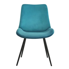 NORDLYS Koge spisebordsstolen - andebl velour og sort metal