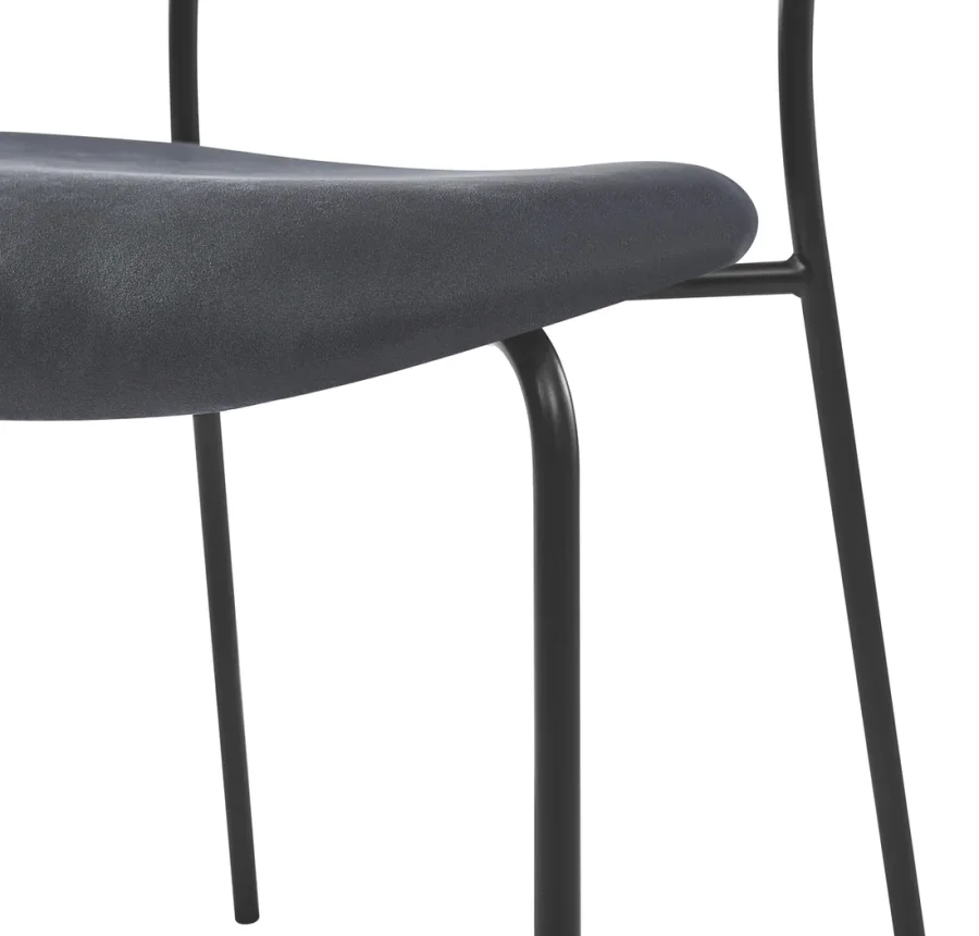 NORDLYS Tablincoln barstol, m. rygln og fodsttte - stof, asketr og sort metal