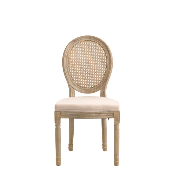 NORDLYS Richelieu spisebordsstol - beige stof og gummitr