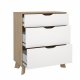 TVILUM Ikast Kommode 3 skuffer, Jackson Hickory / Hvid, 78,7 x 39,8 x 92,2 cm