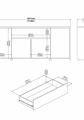TVILUM Next Sknk 4 lger + 1 skuffe