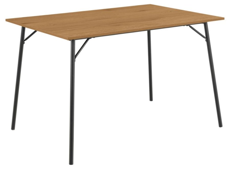 ACT NORDIC Peru spisebord, rektangulr - natur vild eg melamin og sort stl (120x80)