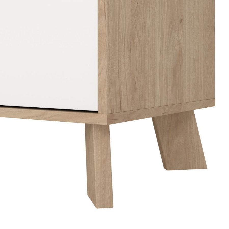 TVILUM Ikast Sknk 4 lger + 1 skuffe, Jackson Hickory/Hvid, 195,7 x 39,1 x 73 cm