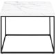ACT NORDIC Barossa sofabord, kvadratisk - hvid papir Carrara marmorlook og sort stl (60x60)