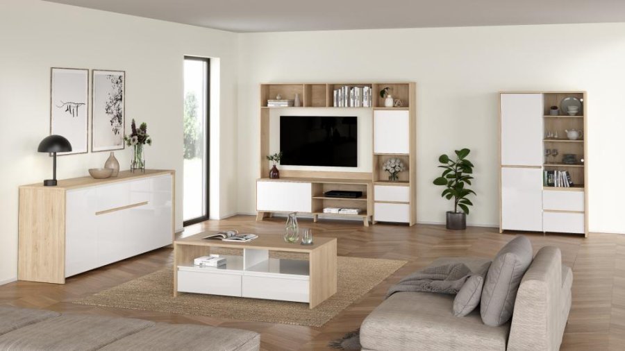 TVILUM Next TV-reol 1 skydelge + 1 lge + 2 skuffer