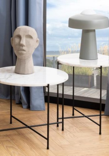 ACT NORDIC Avila sidebord, rund - hvid Guangxi marmor og sort stl (42)