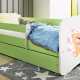 Babydreams juniorseng m bamse/sommerfugle, m. madras, sengehest, skuffe - hvid/grn laminat (140x70)