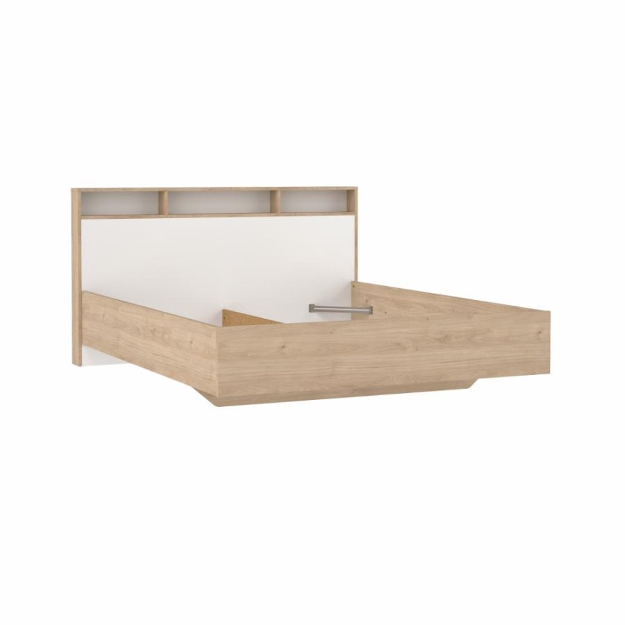 TVILUM Ikast Seng 160x200, Jackson Hickory / Hvid, 169,8 x 216 x 0,97 cm