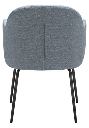 DANFORM Bae lnestol, m. armln - bl tge boucléstof og antik tin stl