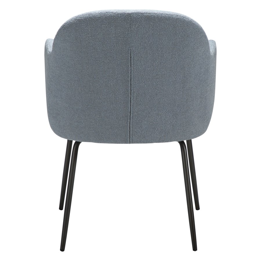 DANFORM Bae lnestol, m. armln - bl tge boucléstof og antik tin stl