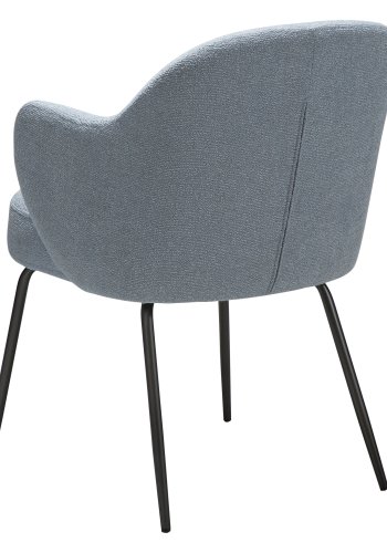 DANFORM Bae lnestol, m. armln - bl tge boucléstof og antik tin stl