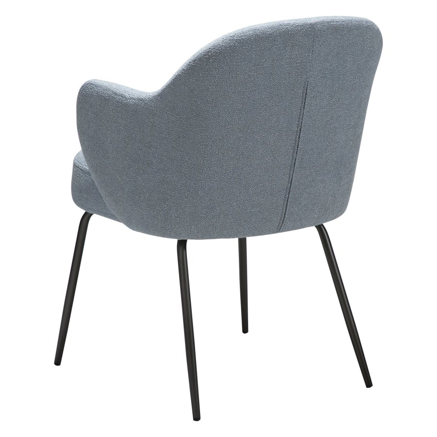 DANFORM Bae lnestol, m. armln - bl tge boucléstof og antik tin stl