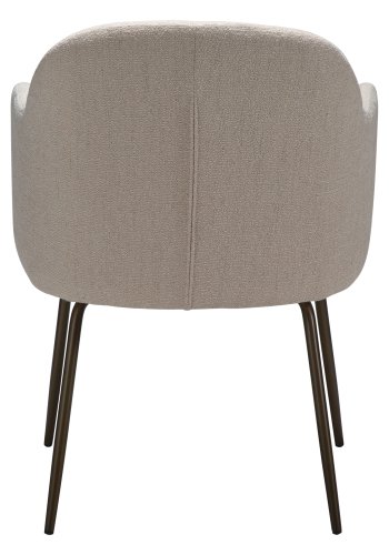 DANFORM Bae lnestol, m. armln - Kreolsk lyserd boucléstof og antik messing stl