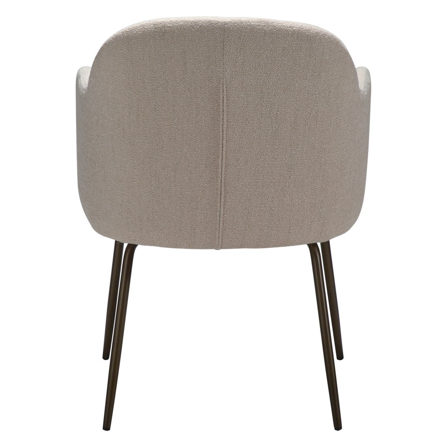 DANFORM Bae lnestol, m. armln - Kreolsk lyserd boucléstof og antik messing stl