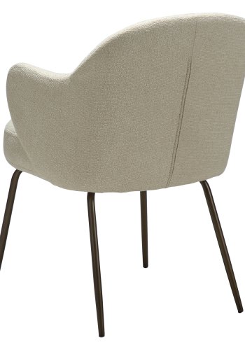 DANFORM Bae lnestol, m. armln - matteret mandel boucléstof m. glimmer og antik messing stl