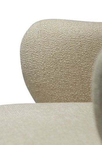 DANFORM Bae lnestol, m. armln - matteret mandel boucléstof m. glimmer og antik messing stl