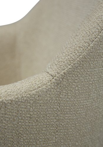 DANFORM Bae lnestol, m. armln - matteret mandel boucléstof m. glimmer og antik messing stl